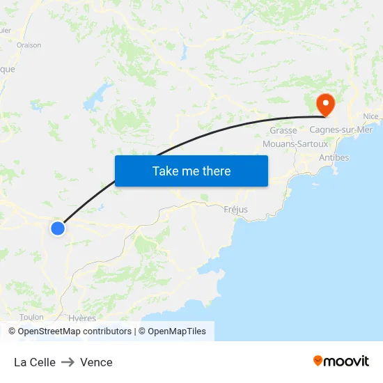 La Celle to Vence map