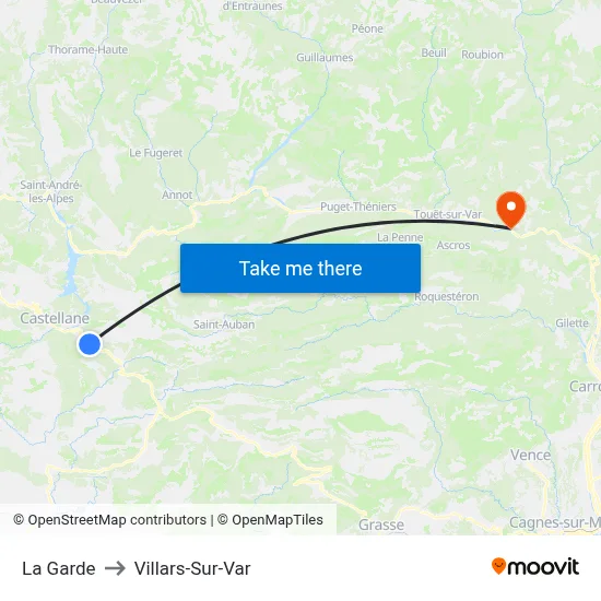La Garde to Villars-Sur-Var map