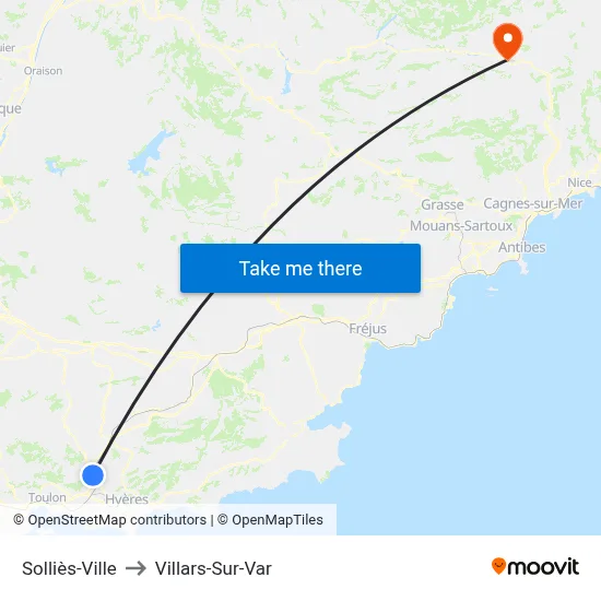 Solliès-Ville to Villars-Sur-Var map