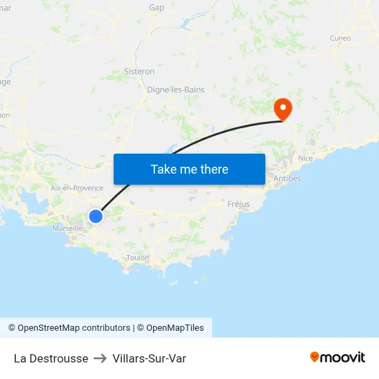 La Destrousse to Villars-Sur-Var map