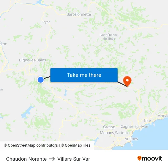 Chaudon-Norante to Villars-Sur-Var map