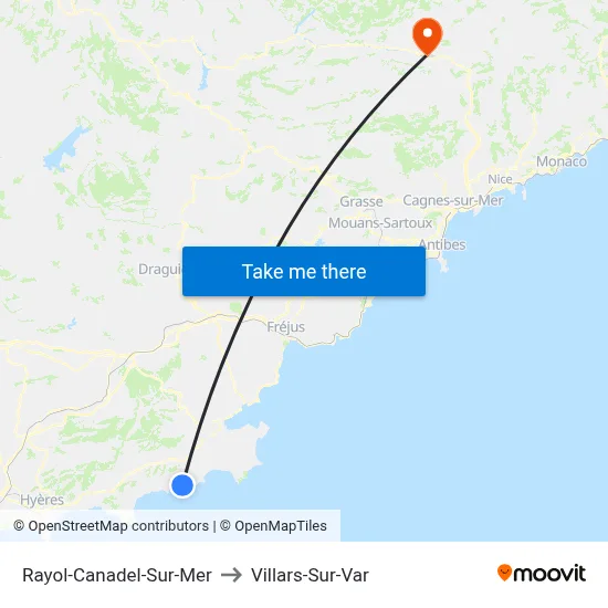 Rayol-Canadel-Sur-Mer to Villars-Sur-Var map