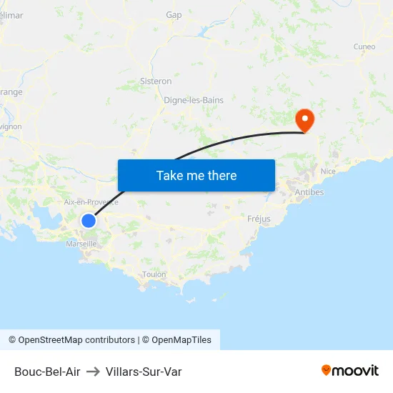 Bouc-Bel-Air to Villars-Sur-Var map