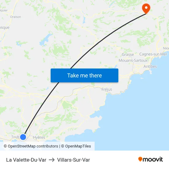 La Valette-Du-Var to Villars-Sur-Var map