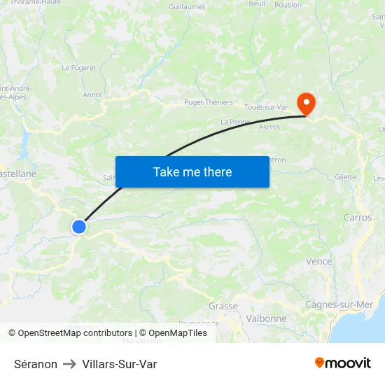 Séranon to Villars-Sur-Var map