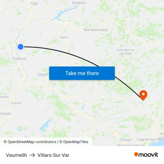 Vaumeilh to Villars-Sur-Var map