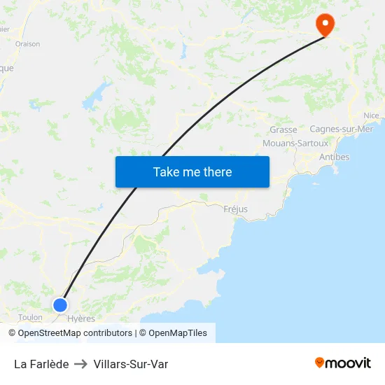 La Farlède to Villars-Sur-Var map