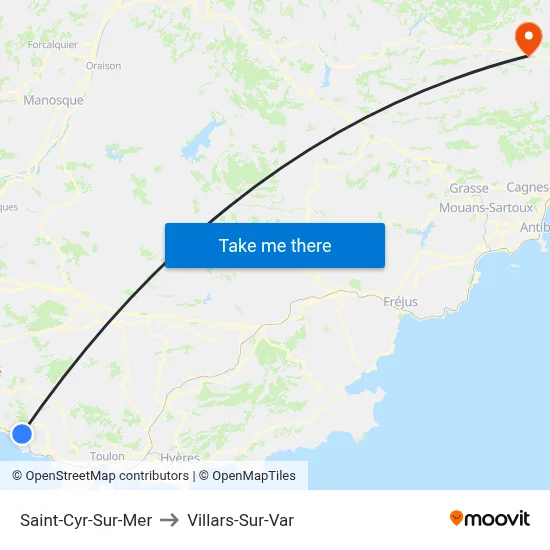 Saint-Cyr-Sur-Mer to Villars-Sur-Var map