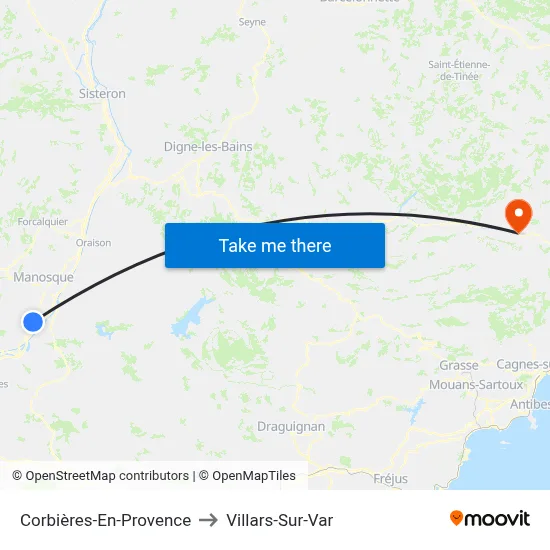 Corbières-En-Provence to Villars-Sur-Var map