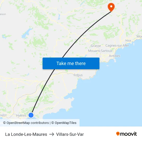 La Londe-Les-Maures to Villars-Sur-Var map