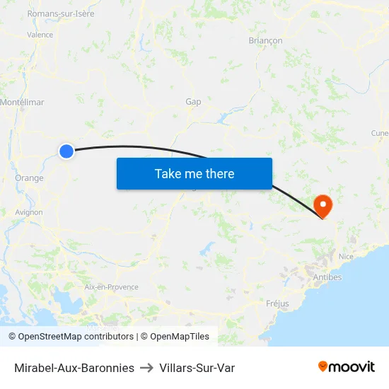 Mirabel-Aux-Baronnies to Villars-Sur-Var map