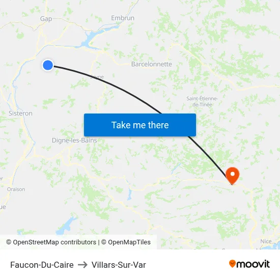 Faucon-Du-Caire to Villars-Sur-Var map