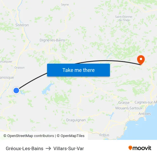 Gréoux-Les-Bains to Villars-Sur-Var map