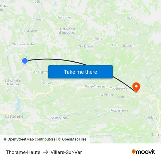 Thorame-Haute to Villars-Sur-Var map