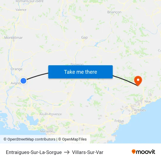 Entraigues-Sur-La-Sorgue to Villars-Sur-Var map