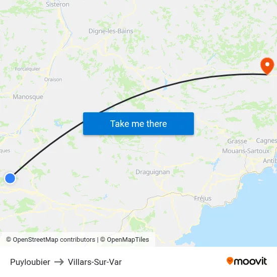 Puyloubier to Villars-Sur-Var map