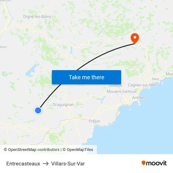Entrecasteaux to Villars-Sur-Var map