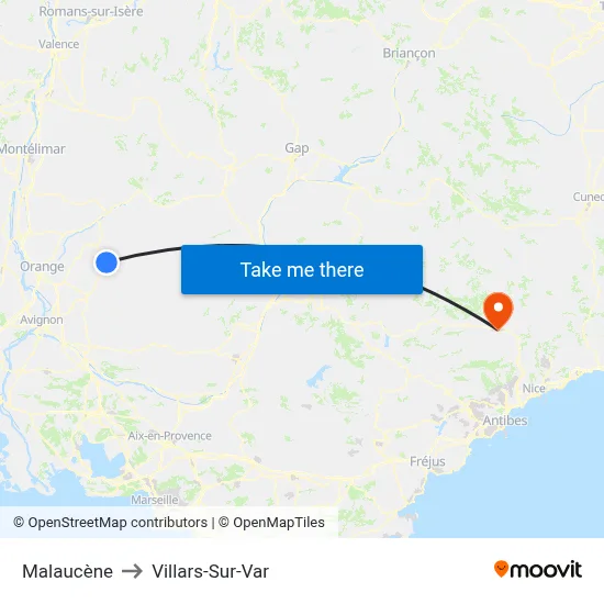 Malaucène to Villars-Sur-Var map