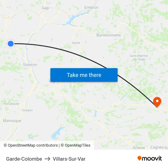 Garde-Colombe to Villars-Sur-Var map