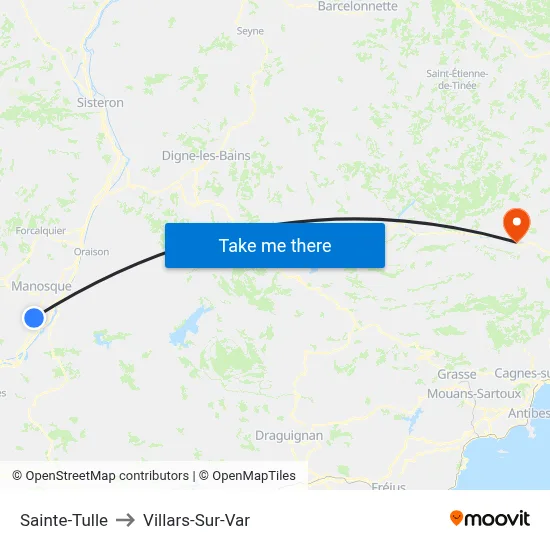 Sainte-Tulle to Villars-Sur-Var map