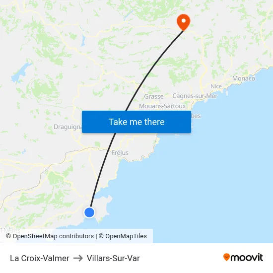La Croix-Valmer to Villars-Sur-Var map