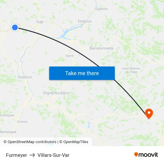 Furmeyer to Villars-Sur-Var map