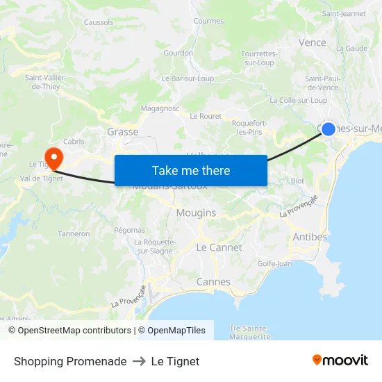 Shopping Promenade to Le Tignet map