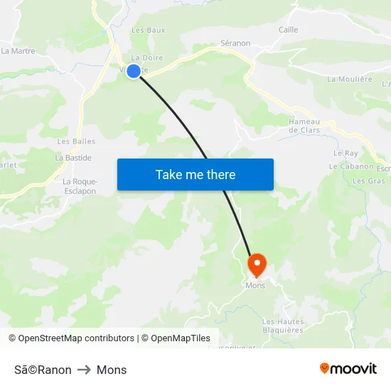 Sã©Ranon to Mons map