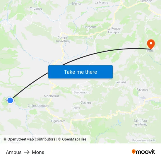 Ampus to Mons map
