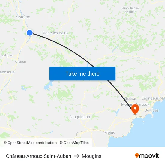 Château-Arnoux-Saint-Auban to Mougins map