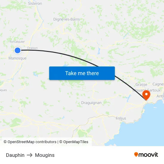 Dauphin to Mougins map