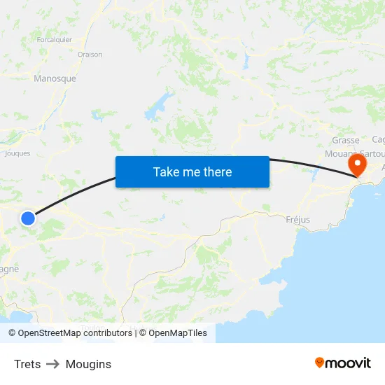 Trets to Mougins map
