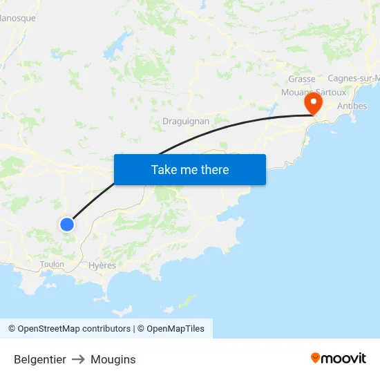 Belgentier to Mougins map