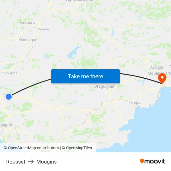 Rousset to Mougins map