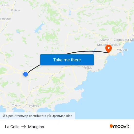 La Celle to Mougins map