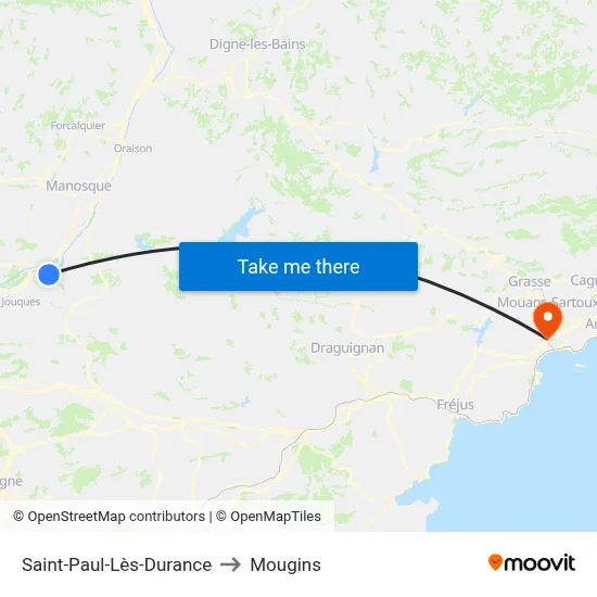 Saint-Paul-Lès-Durance to Mougins map