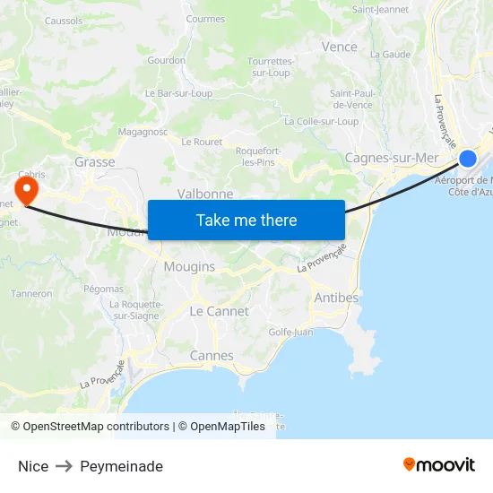 Nice to Peymeinade map