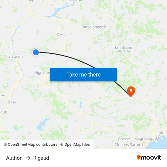 Authon to Rigaud map