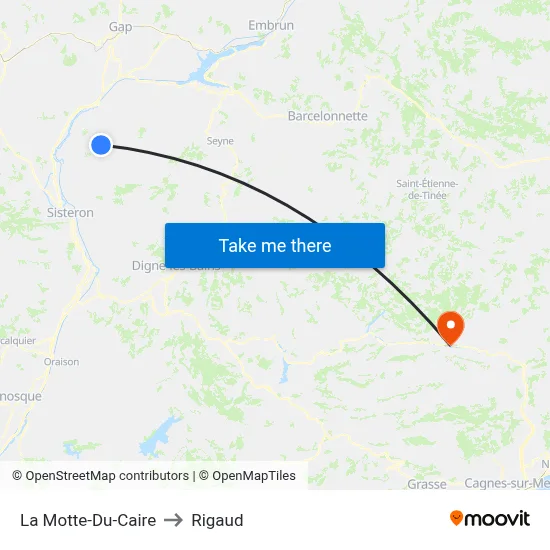 La Motte-Du-Caire to Rigaud map