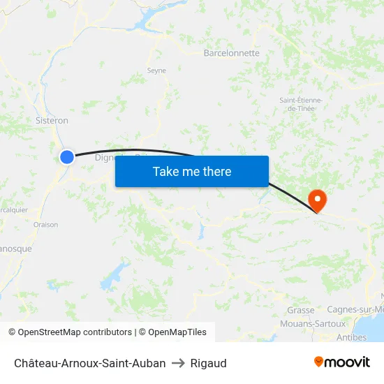 Château-Arnoux-Saint-Auban to Rigaud map