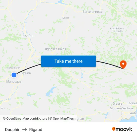 Dauphin to Rigaud map