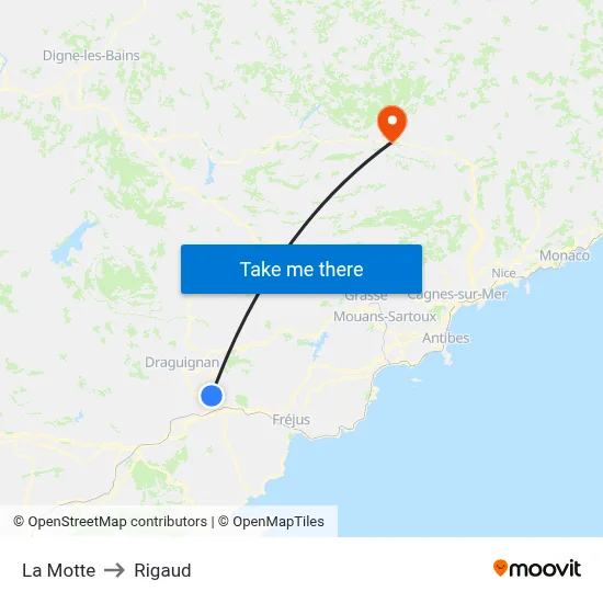 La Motte to Rigaud map