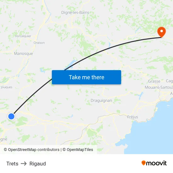 Trets to Rigaud map
