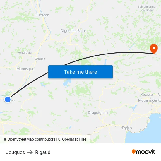 Jouques to Rigaud map