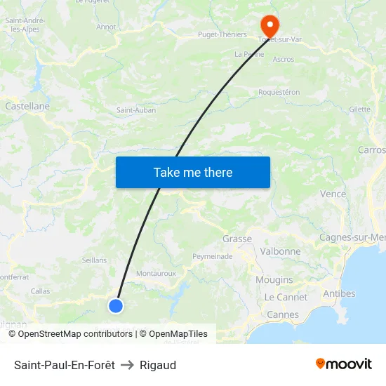 Saint-Paul-En-Forêt to Rigaud map