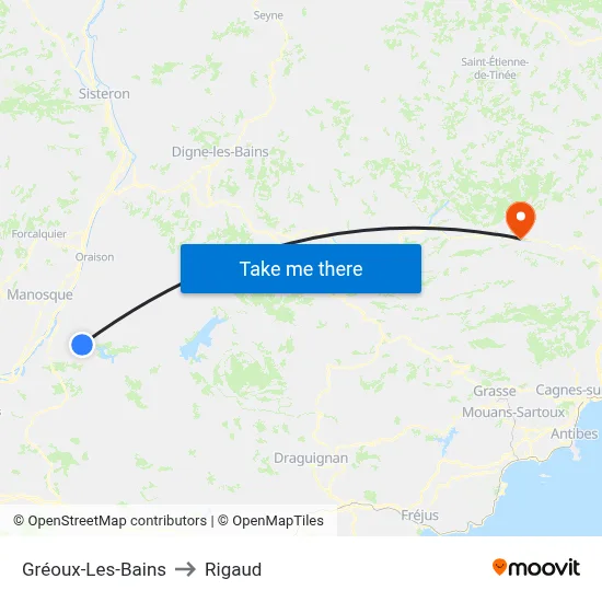 Gréoux-Les-Bains to Rigaud map