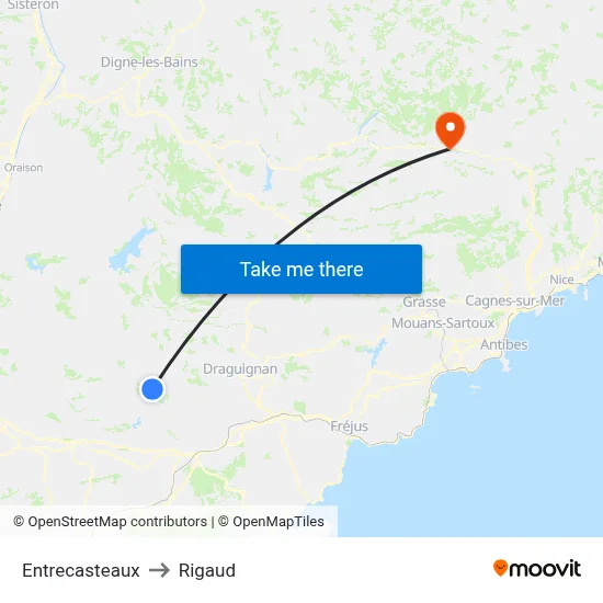Entrecasteaux to Rigaud map