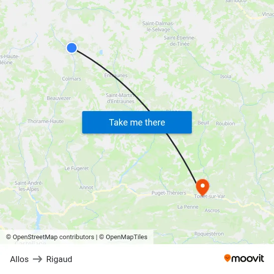 Allos to Rigaud map