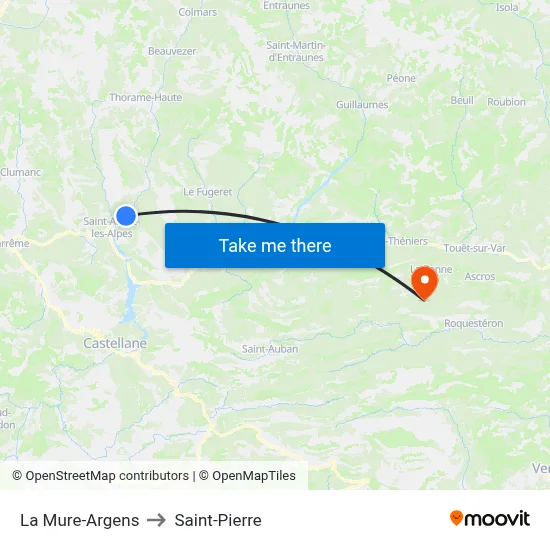 La Mure-Argens to Saint-Pierre map