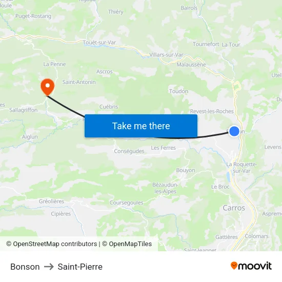 Bonson to Saint-Pierre map